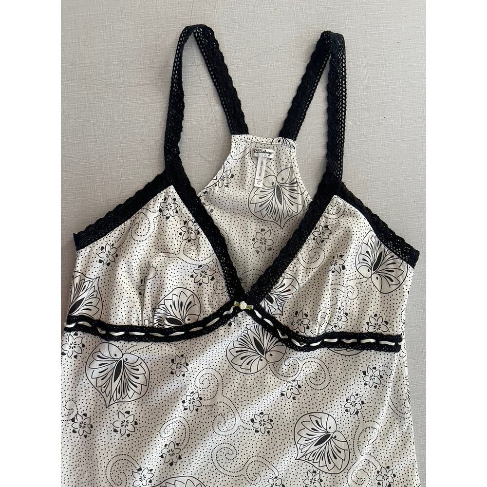 PJ Salvage Sz XL Lace Pleated Nightie Slip White Cotton Dainty Romantic Festival - Picture 3 of 9